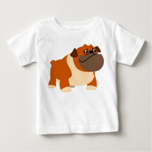 かわいい英国のブルドッグのベビーの衣類 ベビーTシャツ
