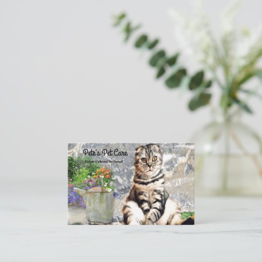 かわいい英国猫のカスタムな名刺 名刺 (スタンド正面)