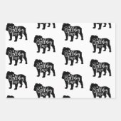 かわいい英語のブルドッグ ラッピングペーパーシート (正面)