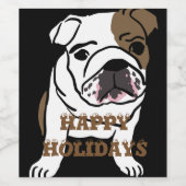 かわいい英語のブルドッグ ワインラベル (シングルラベル)