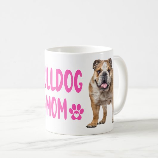かわいい英語ブルドッグ母のギフトかわいい愛犬家 コーヒーマグカップ (正面右)