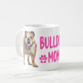 かわいい英語ブルドッグ母のギフトかわいい愛犬家 コーヒーマグカップ (正面左)
