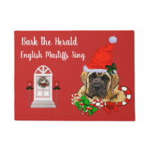 かわいい英語マスティフの子犬のクリスマス