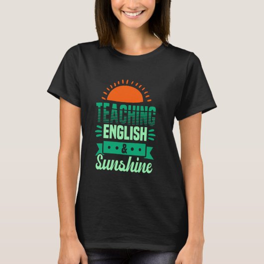 かわいい英語教師と太陽 Tシャツ (正面)