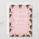 かわいい苺のチョコレートドリップコーヒーハート 招待状 (正面)