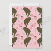 かわいい苺のチョコレートドリップコーヒーハート 招待状 (裏面)