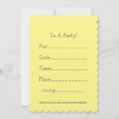 かわいい茶のポットとカップ 招待状 (裏面)