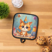 かわいい茶トラの猫 キッチン用品 鍋敷き (トップダウン)