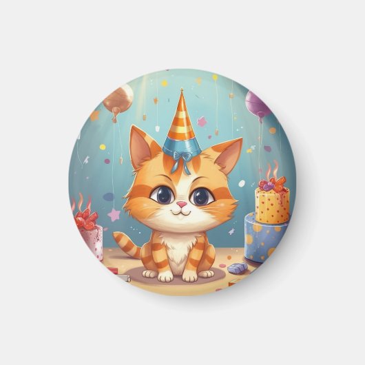かわいい茶トラ猫のマグネット マグネット (正面)