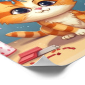 かわいい茶トラ猫の猫デザイン ポスター (角)