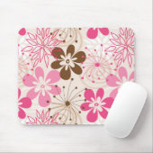 かわいい茶色とピンクの抽象芸術春の花 マウスパッド (マウス)
