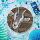 かわいい茶色と白いヤギの写真 ペーパープレート (パーティー)