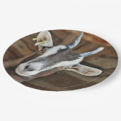 かわいい茶色と白いヤギの写真 ペーパープレート (アングル)