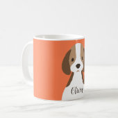 かわいい茶色と白い犬のポートレート コーヒーマグカップ (正面左)