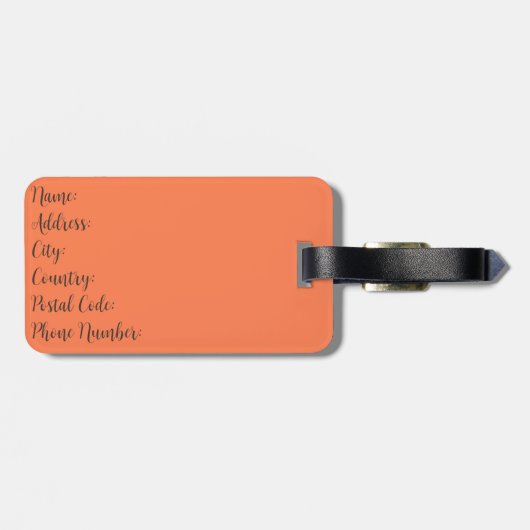 かわいい茶色と白い犬のポートレート ラゲッジタグ (裏面横)