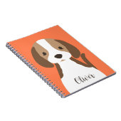 かわいい茶色と白の犬のポートレート ノートブック (右側)