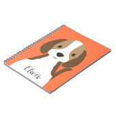 かわいい茶色と白の犬のポートレート ノートブック (左側)