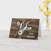 かわいい茶色と白ヤギの写真悔やみや弔慰 カード (黄色い花)