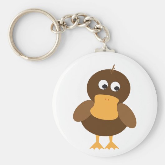 かわいい茶色のあひる キーホルダー (正面)