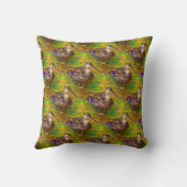 かわいい茶色のアヒルの動物アート クッション (裏面)