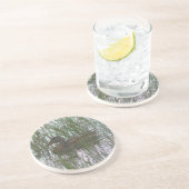 かわいい茶色のアヒル自然ドリンクコースター コースター (側面)