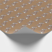 かわいい茶色のウサギのバニー自然の赤ん坊の動物クラフト ラッピングペーパー (角)