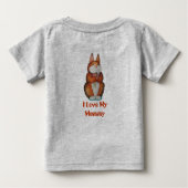 かわいい茶色のウサギの笑顔 ベビーTシャツ (裏面)