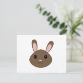 かわいい茶色のウサギ シーズンポストカード (スタンド正面)