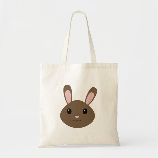 かわいい茶色のウサギ トートバッグ (正面)