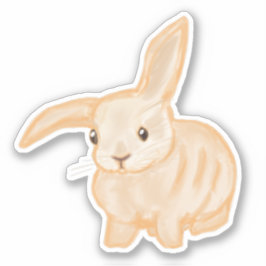 かわいい茶色のウサギ - 単体の切り抜きイラストです。 シール