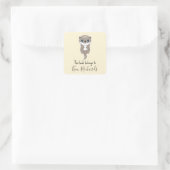 かわいい茶色のオッタークリーム スクエアシール (バッグ)