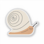 かわいい茶色のカタツムリ シール (正面)