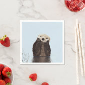 かわいい茶色のカワウソ スタンダードカクテルナプキン (インサイチュ)