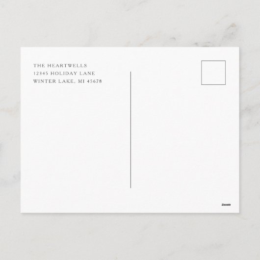 かわいい茶色のクマのクリスマスホリデーポストカード シーズンポストカード (裏面)