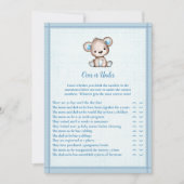 かわいい茶色のクマのゲームカードの上または下 招待状 (正面)