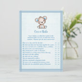 かわいい茶色のクマのゲームカードの上または下 招待状 (スタンド正面)