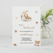 かわいい茶色のクマのベビーシャワー招待状 招待状 (スタンド正面)