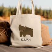 かわいい茶色のクマの子供パーソナライズされたたち トートバッグ