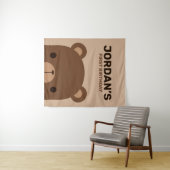 かわいい茶色のクマの誕生日 タペストリー (インサイチュ(横))