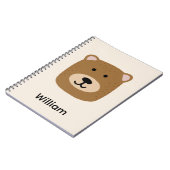 かわいい茶色のクマ ノートブック (左側)