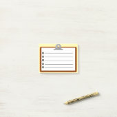 かわいい茶色のクリップボード白い紙チェックリスト4" x 3" ポストイット (デスク上)