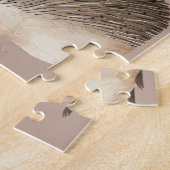 かわいい茶色のクリームハリネズミ ジグソーパズル (側面)