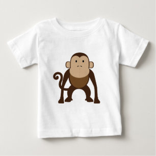 かわいい茶色のサル ベビーTシャツ