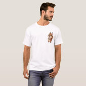 かわいい茶色のシマリスが熱いコーヒーマグを持っている Tシャツ (正面フル)