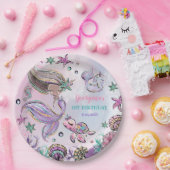 かわいい茶色のスキンマーメイドシータートルナルワールパーティー ペーパープレート (パーティー)