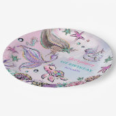 かわいい茶色のスキンマーメイドシータートルナルワールパーティー ペーパープレート (アングル)