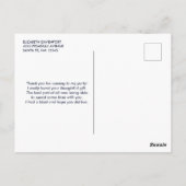 かわいい茶色のスローが逆さまにぶら下がっているありがとうございます ポストカード (裏面)