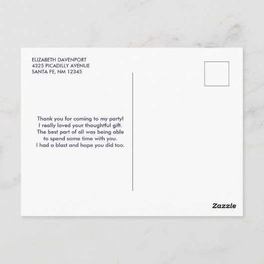 かわいい茶色のスローが逆さまにぶら下がっているサンキューカード ポストカード (裏面)