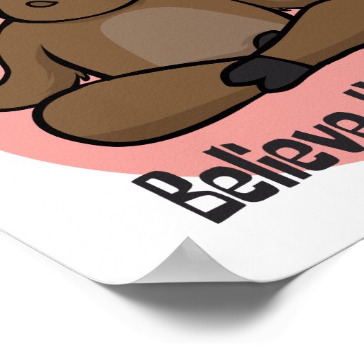 かわいい茶色のゼブ動物はヨガをする ポスター (角)