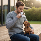 かわいい茶色のダックスフンド水彩画 モーフィングマグカップ